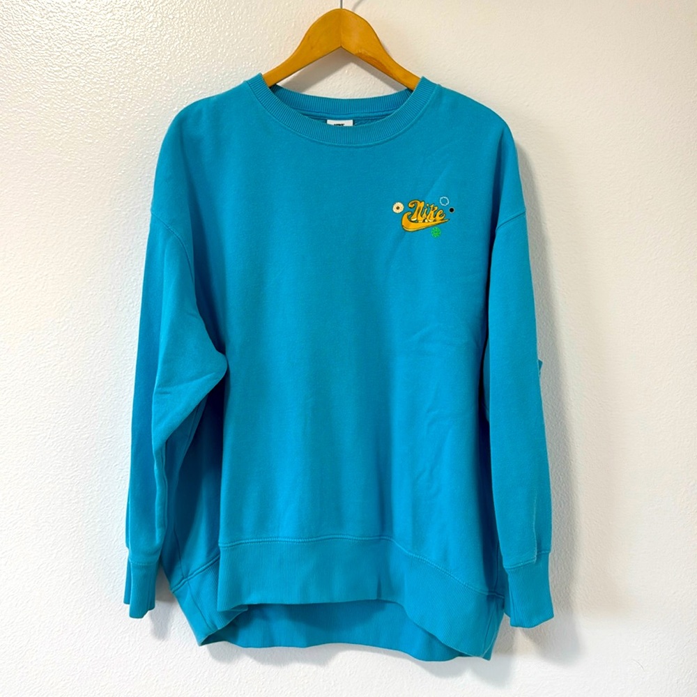 Nike blue crew neck long sweatshirt top